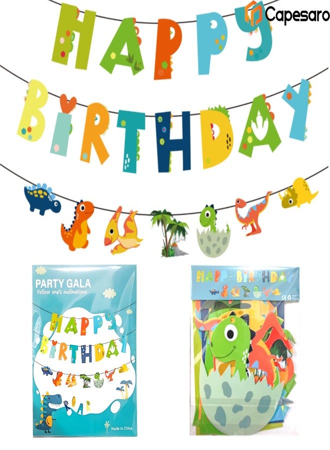 Capesaro Dinosaur Happy Birthday Banner,Birthday Sign for Party Decor,birthday Decoration for Kids - Image 3